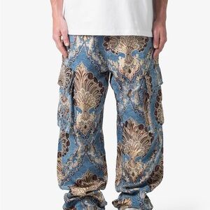 ULTRA BAGGY JACQUARD FLORAL CARGO PANTS